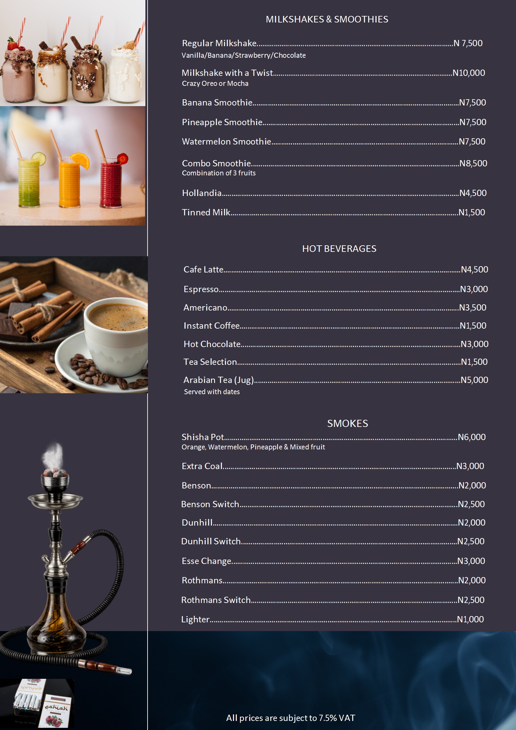 Milkshakes & Smoothies — visual preview